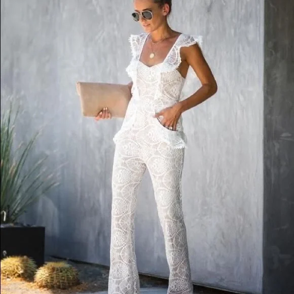 Seven Wonders the Label Lace Daisy Jumpsuit - Picture 1 of 5